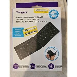 Targus Wireless Folding Keyboard Antimicrobial‎ Connects 3 Devices Rechargeable